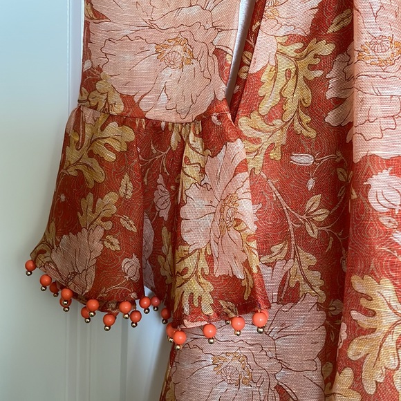 Kaleidoscope belted embellished floral-print linen and silk-blend mini dress - Picture 4 of 10